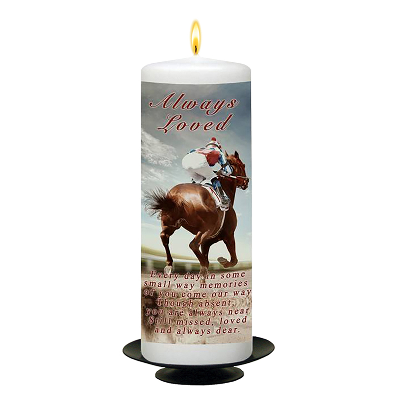 Customised Remembrance Candle - Racing Horse
