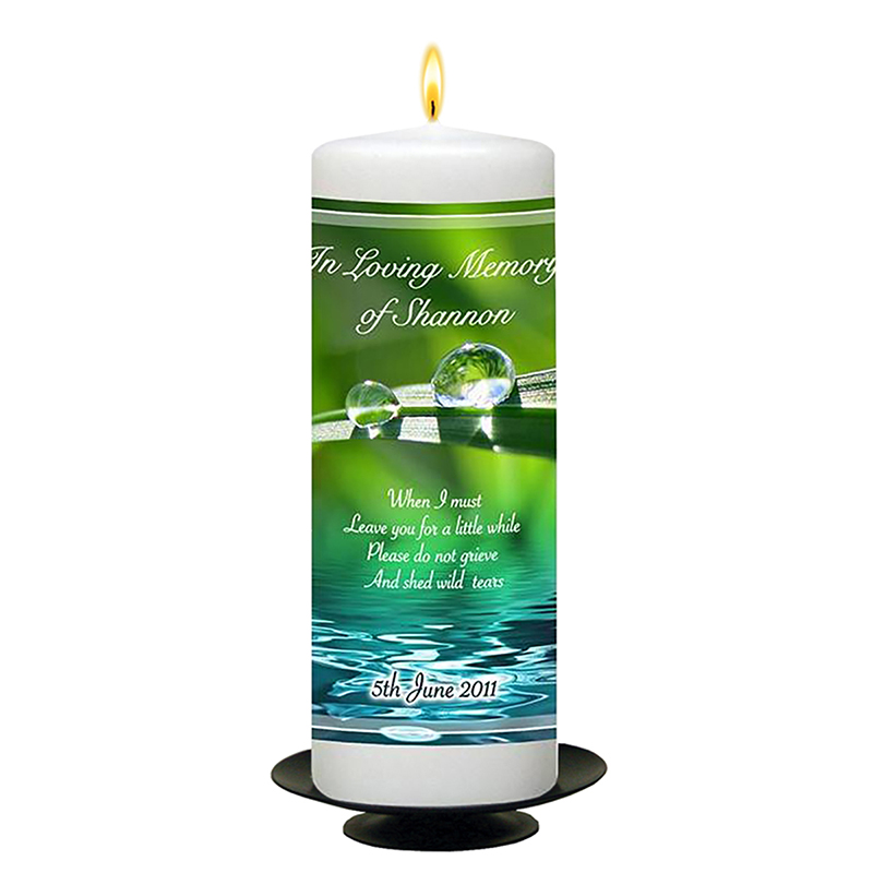 Customised Remembrance Candle - Raindrops