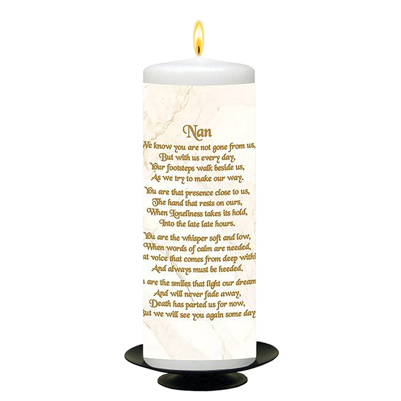 Customised Remembrance Candle - Red Rose & Marble with Photo