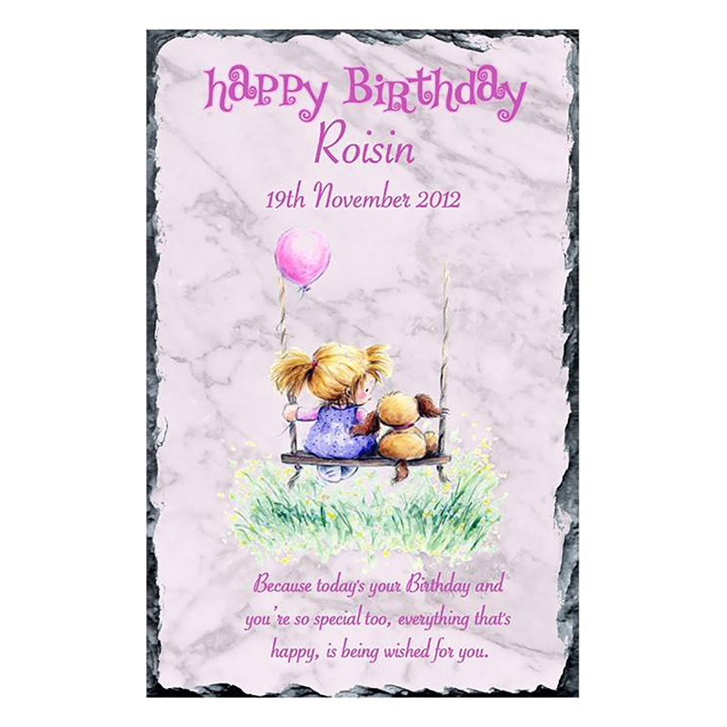 Personalsied Birthday Slate Gift - Swing