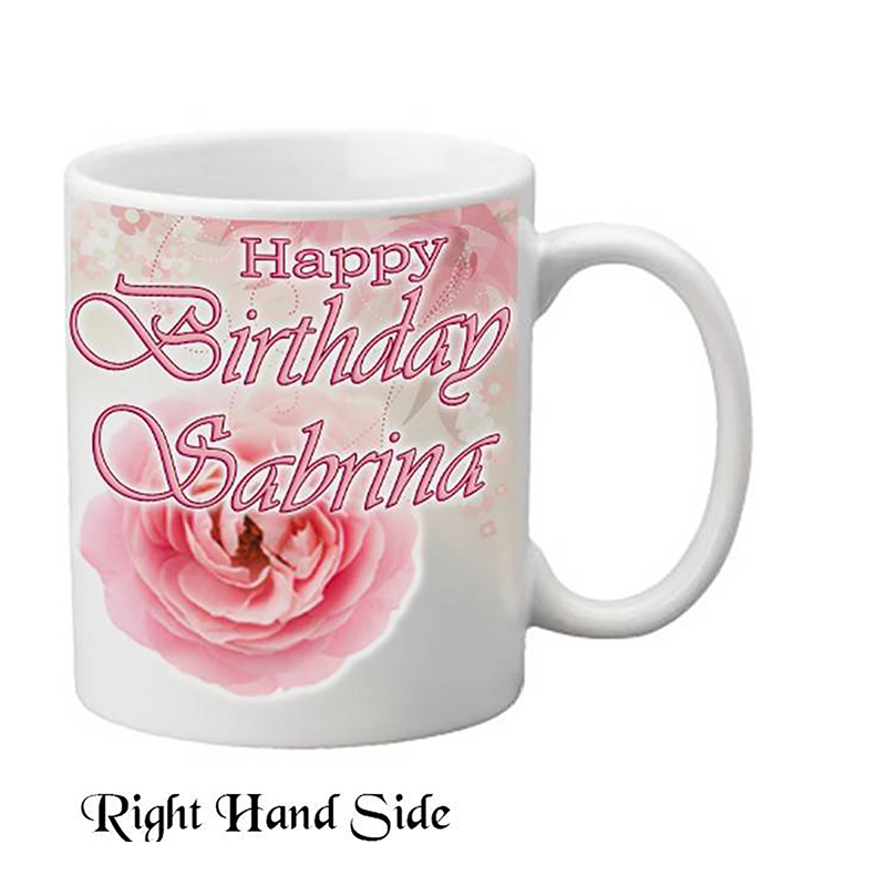 Customised Birthday Mug Gift - Pink Rose