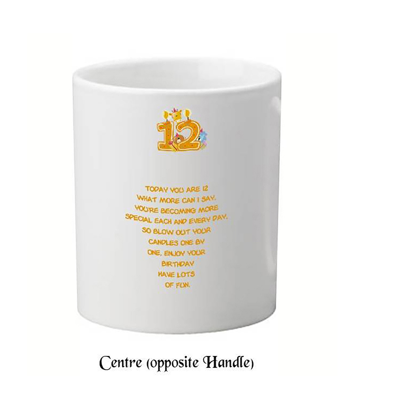 Customised Birthday Mug Gift - Age 12 - Birthday Party with Photo