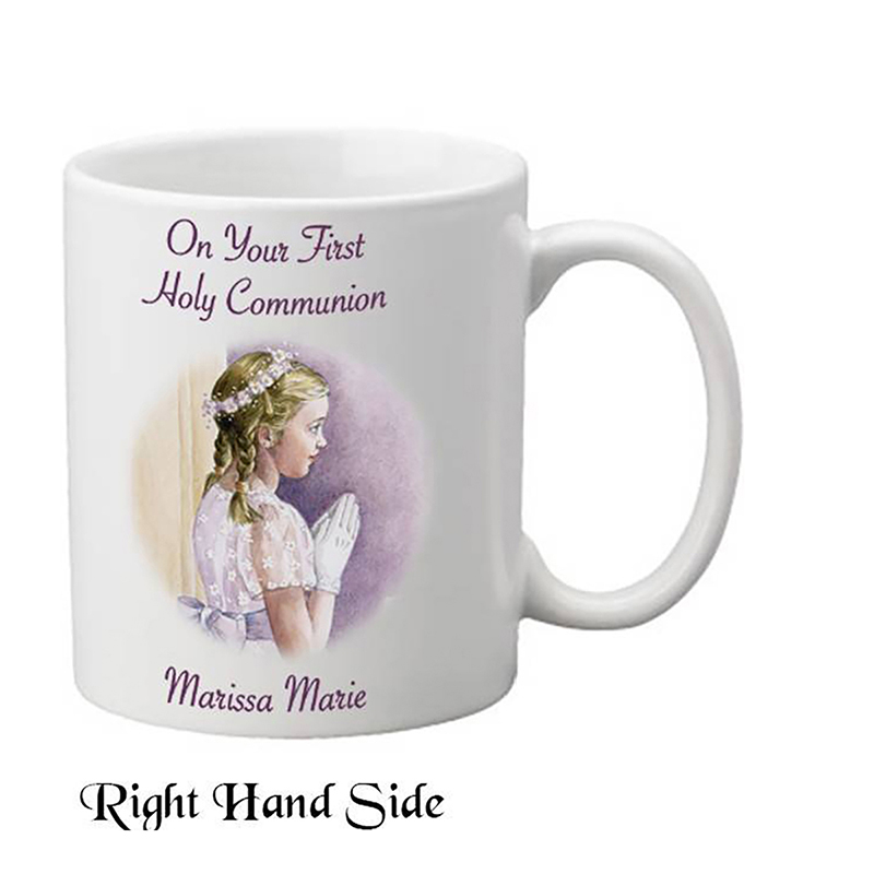 Customised First Communion Mug Gift - Praying Girl