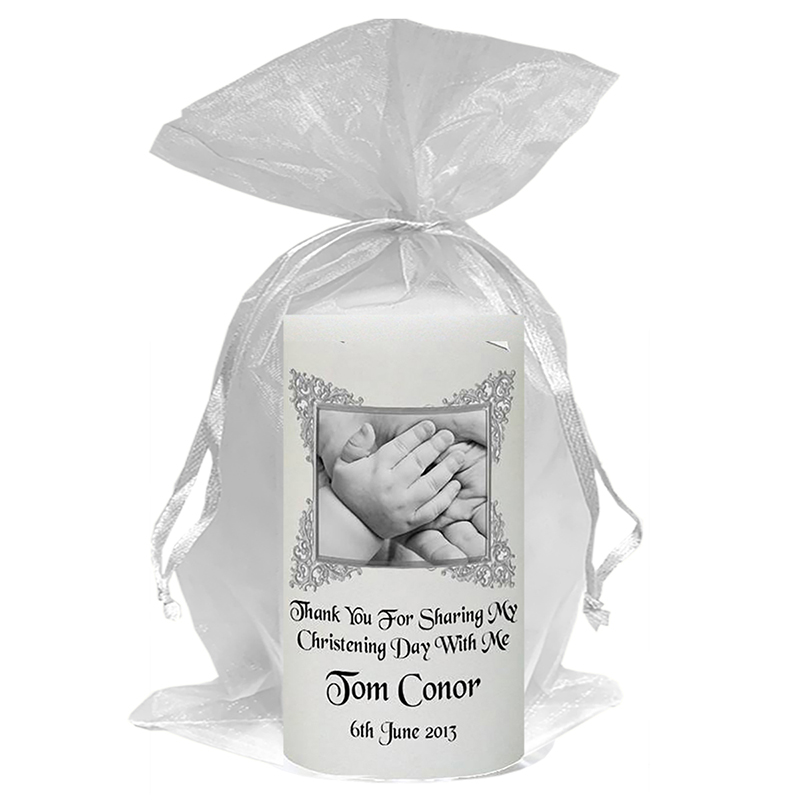 Customised Christening Candle - Baby Hands