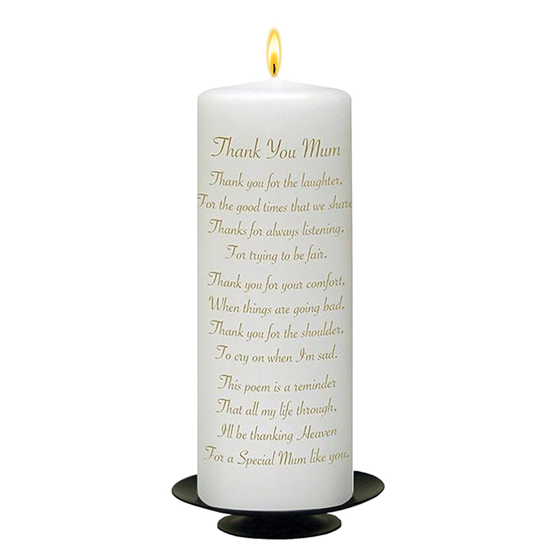 Customised Mothers Day Candle Gift - Pink Bow with Photo