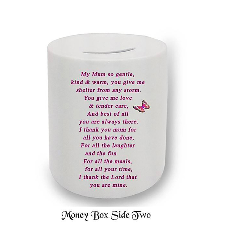 Customised Mothers Day Money Box Gift - Butterflies & Flowers