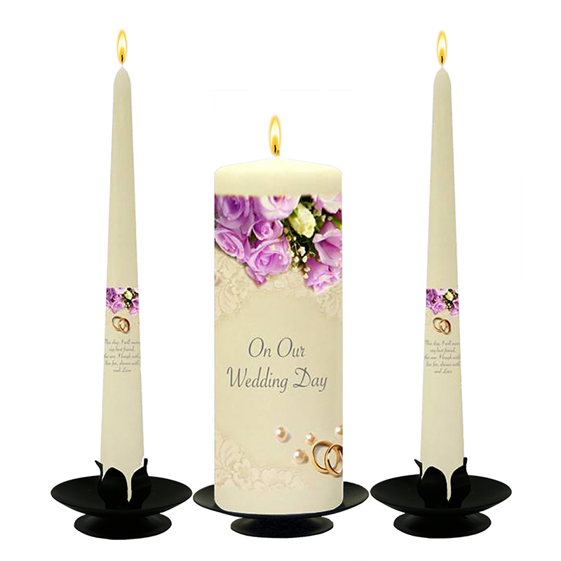 Customised Wedding Candles - Flower Range Pearl
