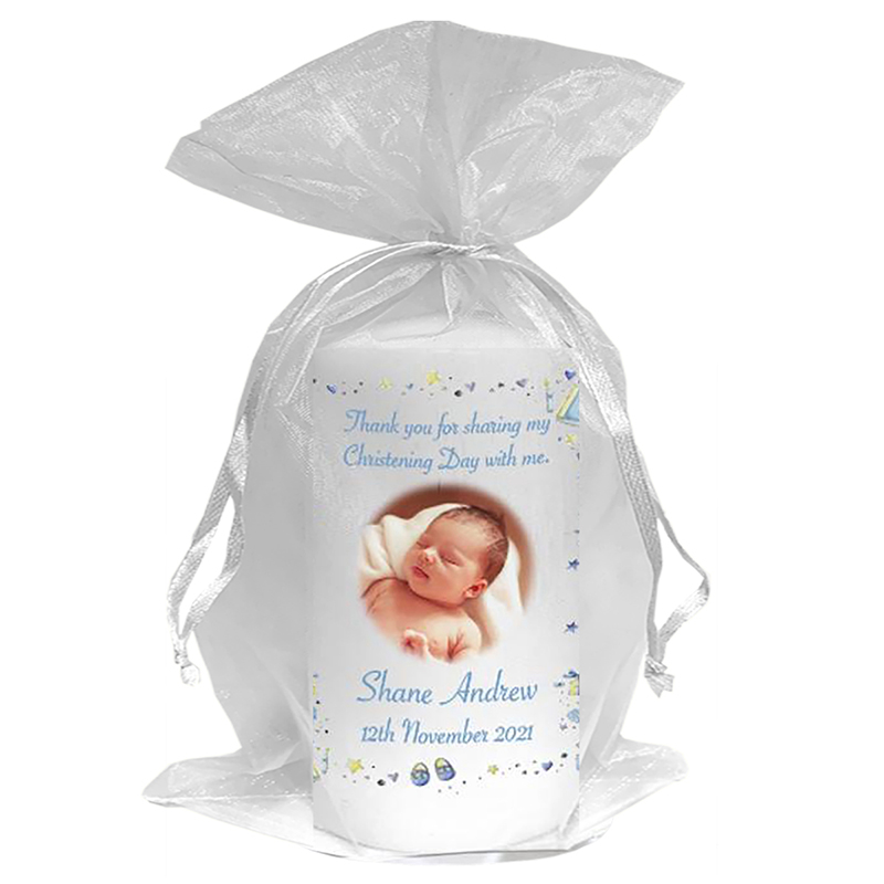 Thank you Christening Favour - Stars & Hearts Blue