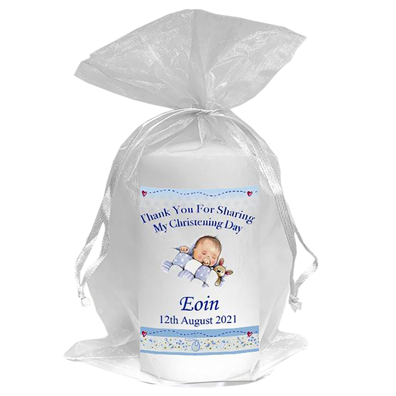 Thank you Christening Favour - Teddy & Quilt Baby Boy