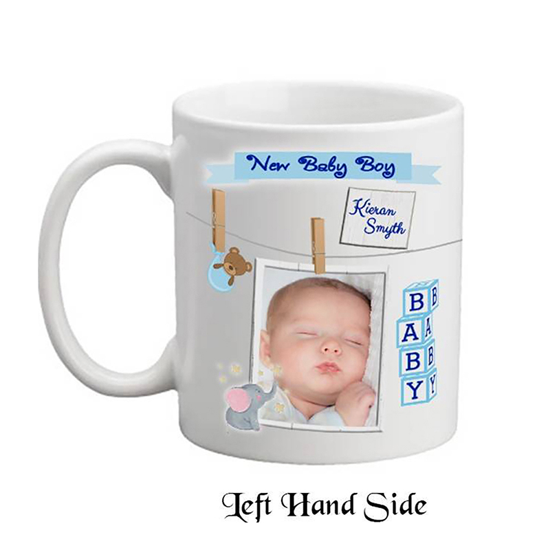 Customised New Baby Money Box Gift - Boy Toys & Pegs with Photo