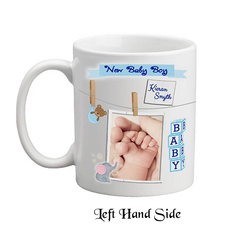 Customised New Baby Money Box Gift - Boy & Hands Toys & Pegs