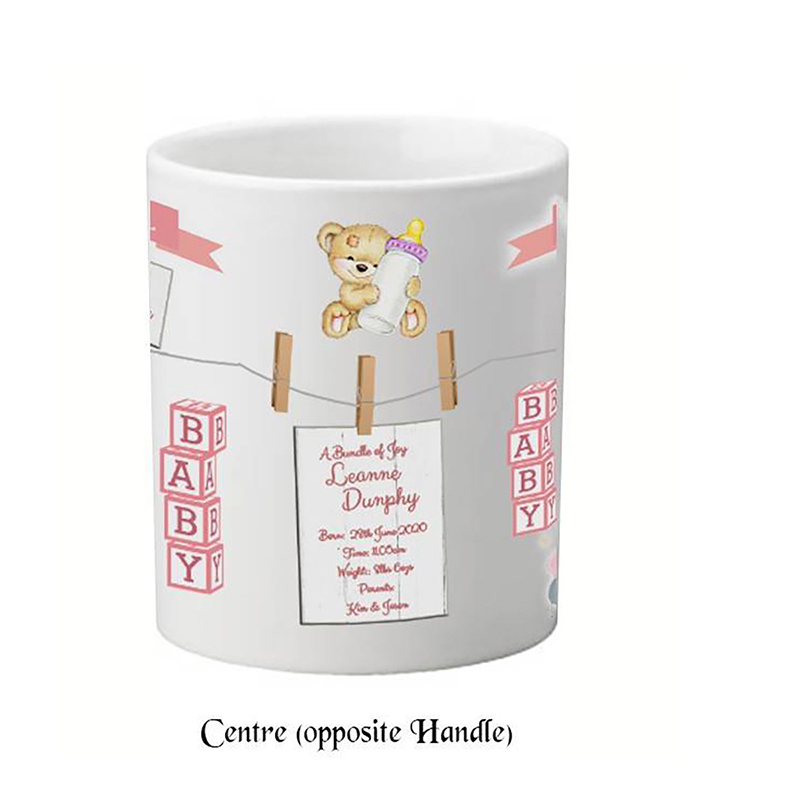 Customised New Baby Money Box Gift - Girl Toys & Pegs with Photo