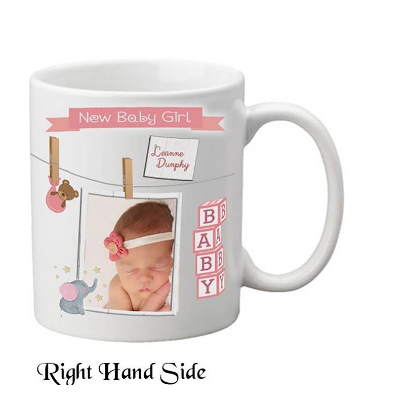 Customised New Baby Money Box Gift - Girl Toys & Pegs with Photo