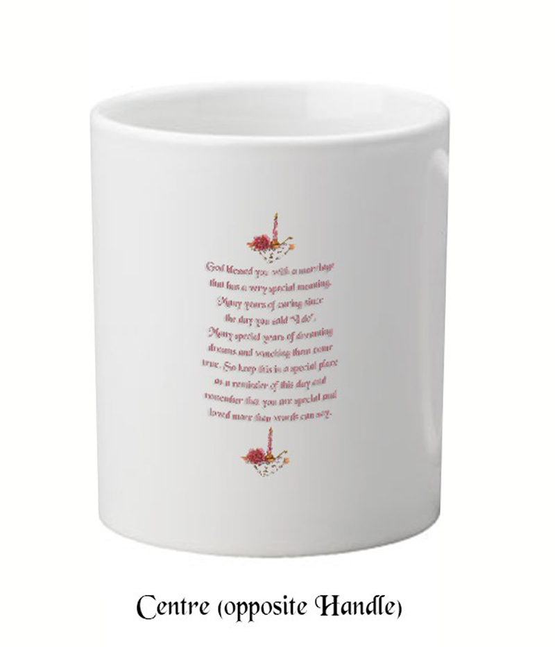 Customised Wedding Anniversary Mug Gift - Any Anniversary Ribbons with Photo Set of Two Mugs