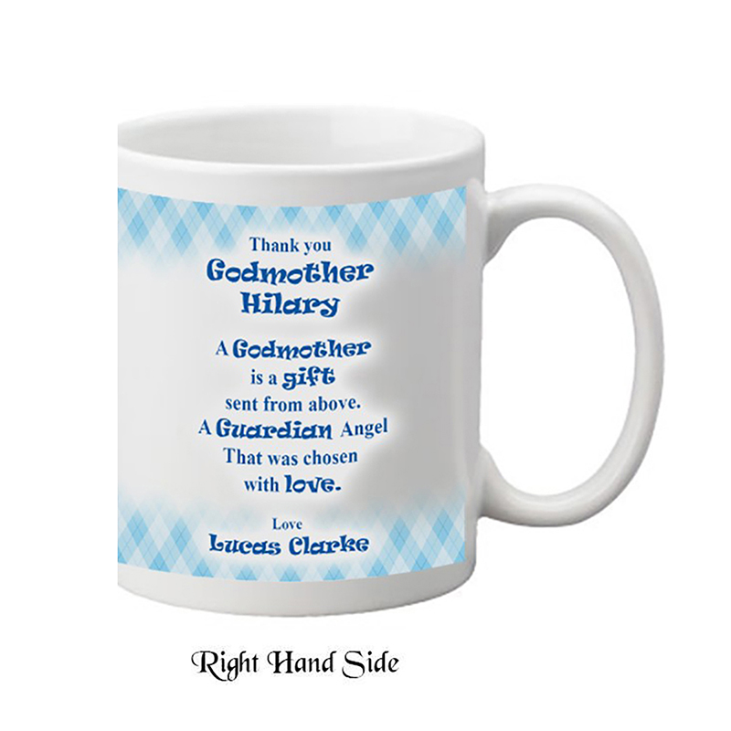 Customised Godfather Mug Gift - Teddy & chair with Photo