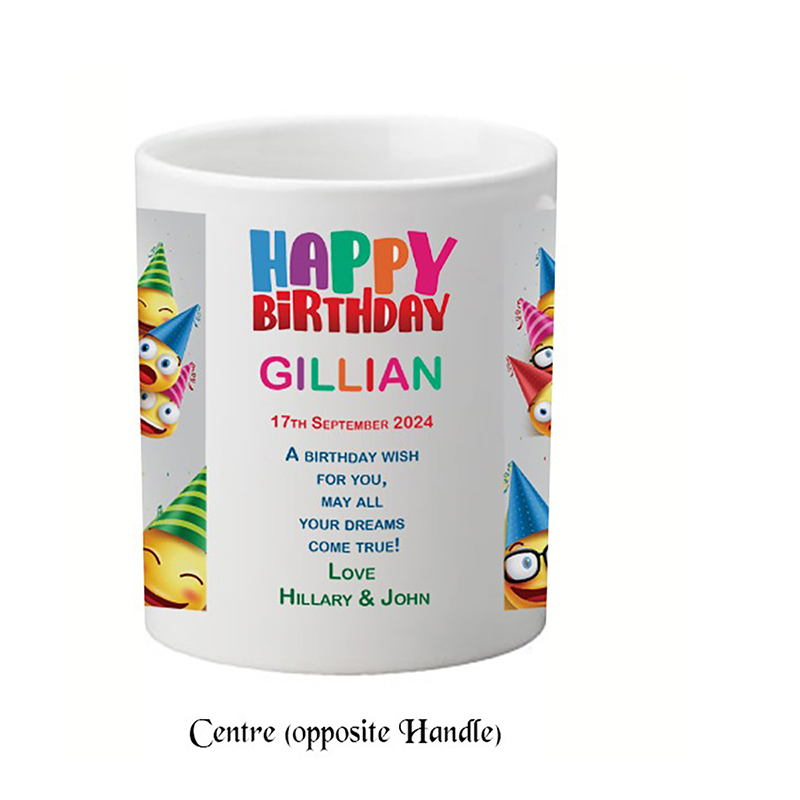 Customised Birthday Mug Gift - Emoji party
