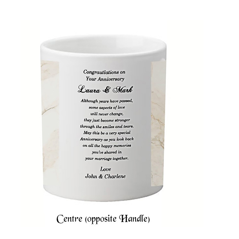 Customised Mug Gift - Elegant Flowers & Rings