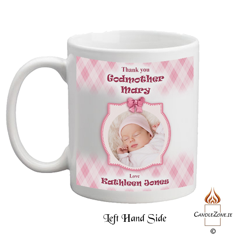 Customised Godmother Mug Gift - Teddy & chair with Photo