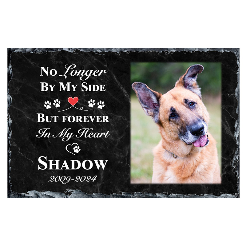 Personalsied Remembrance Slate - Pawprints with Photo
