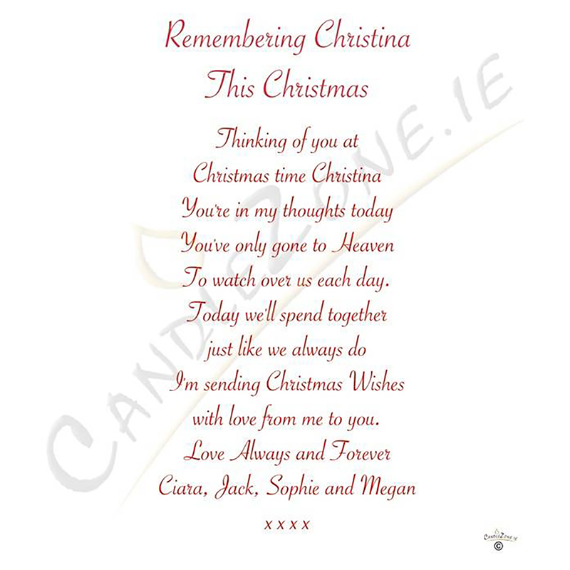 Customised Christmas - Poinsetta Border with Photo Memorial