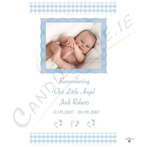 Customised - Baby Blue Gingham with Photo