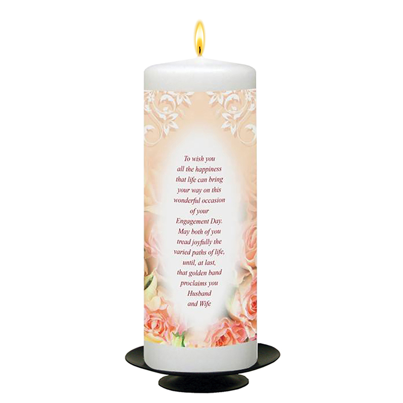 Customised Engagement Candle Gift - Roses with Photo