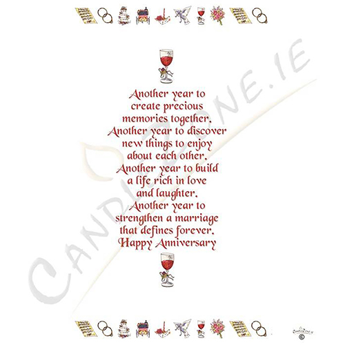 Customised Wedding Anniversary Candle Gift - 40th (Ruby) Anniversary - Ribbons & Photo