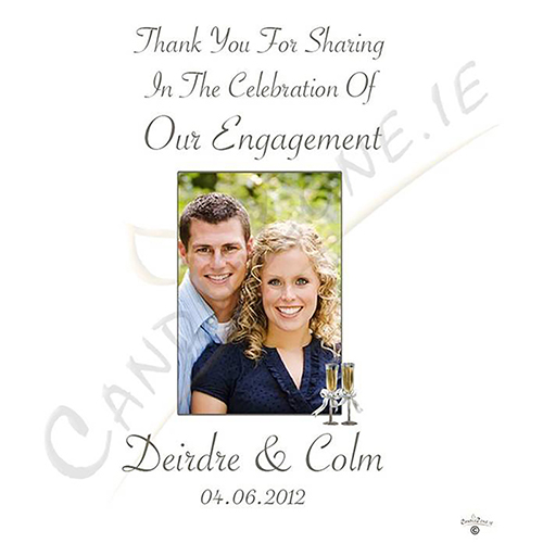 Engagement Favour Candle - Glasses & Ribbons