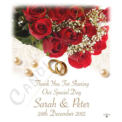 Customised Thank you Wedding Favour - Pearl