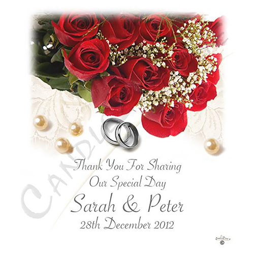 Customised Thank you Wedding Favour - Pearl