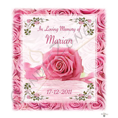 Customised Remembrance Favour Candle - Pink Roses