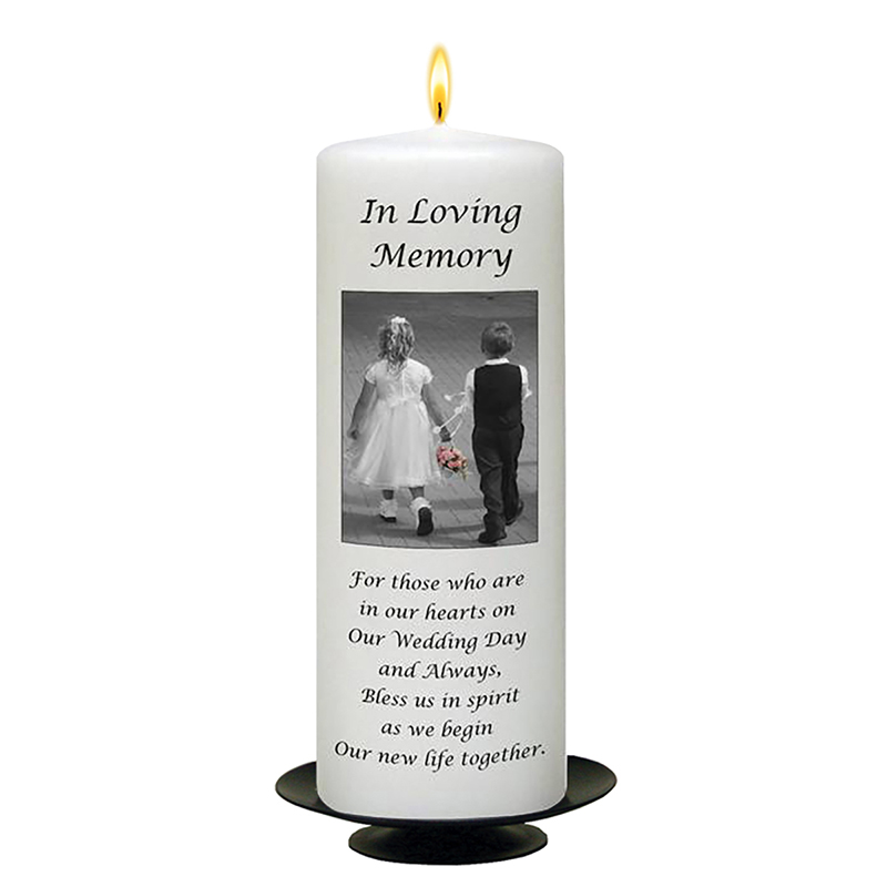Customised Wedding Remembrance Candle - Young Love Black Script