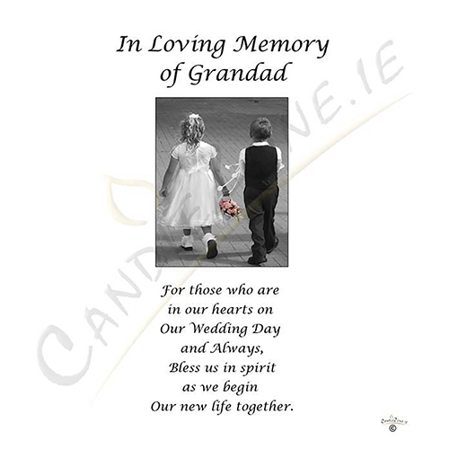 Customised Wedding Remembrance Candle - Young Love Black Script