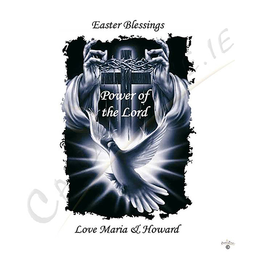 Personalatised Easter Gift Candle - Dark Dove & Cross