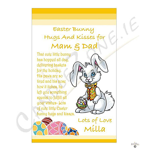 Personalatised Easter Gift Candle - Easter Bunny Yellow