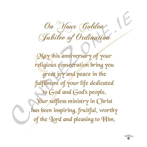 Customised Ordination Candle Gift - Golden Jubilee Chalice