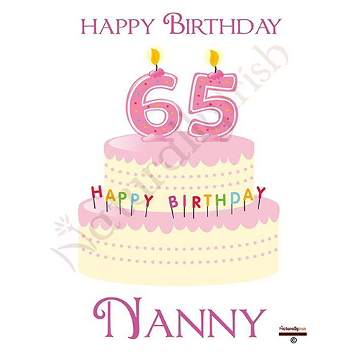 Customised Birthday Candle - Any Age Pink Birthday Cake