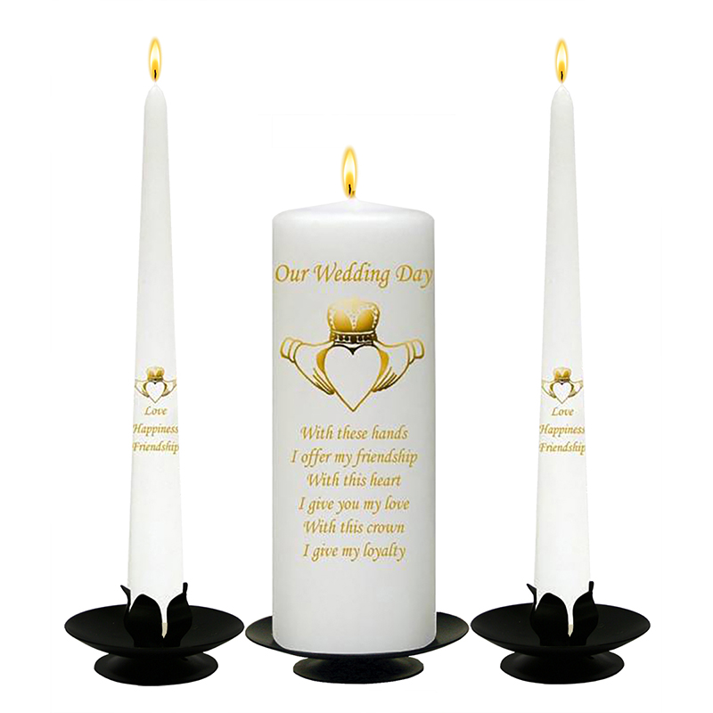 Customised Wedding Candles - Claddagh Heart