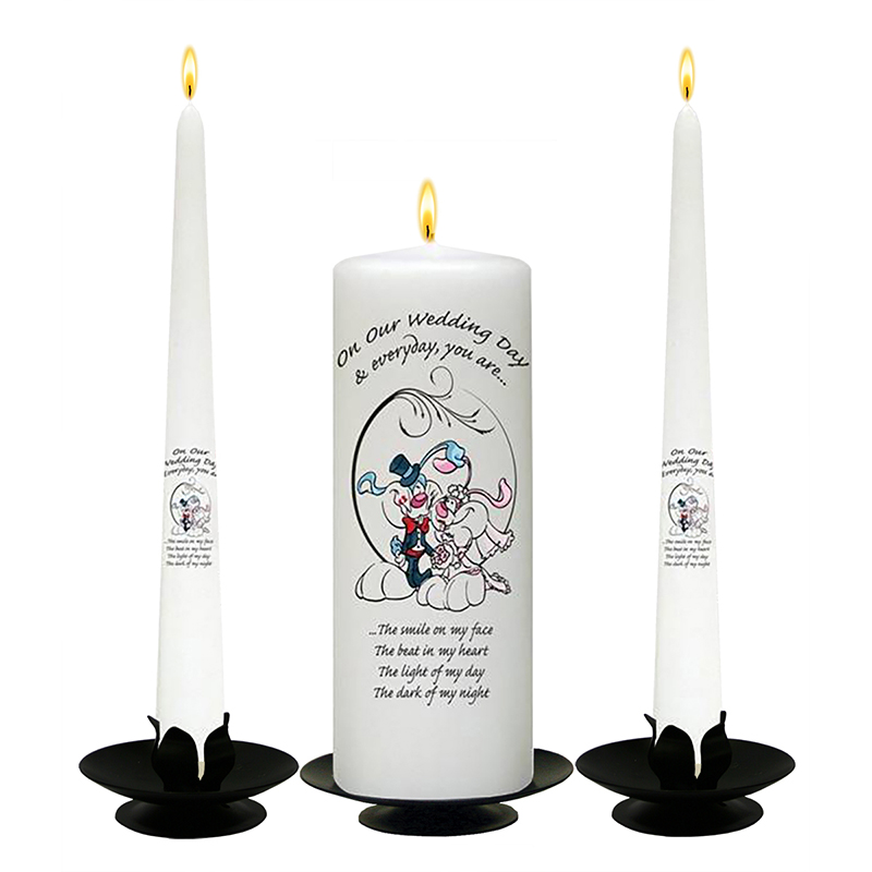 Customised Wedding Candles - Bunny Love