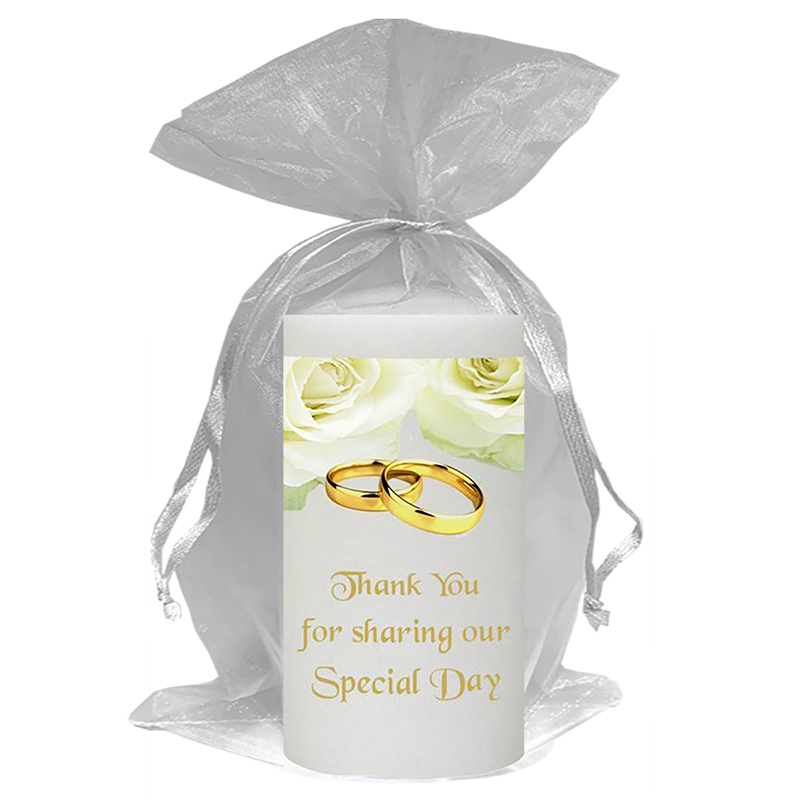 Customised Thank you Wedding Favour - Rose & Gold Rings