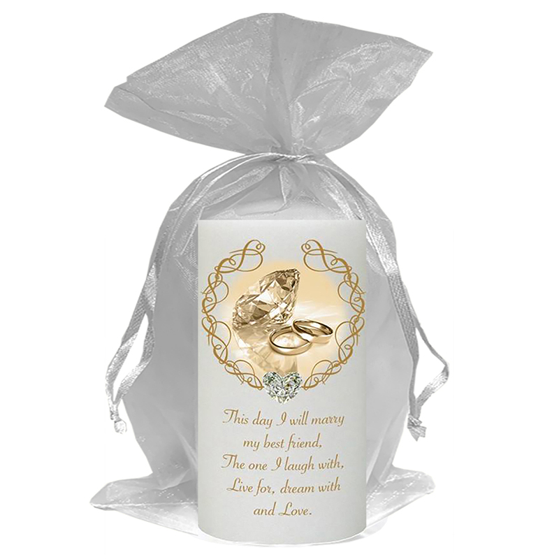 Customised Thank you Wedding Favour - Silver Rings & Diamond