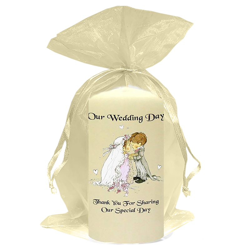 Customised Thank you Wedding Favour - Mr & Mrs 1st Kiss Silver