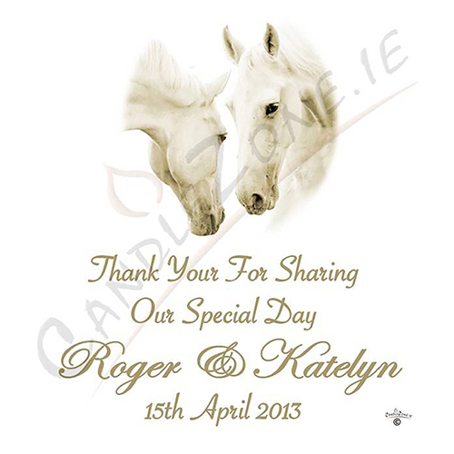 Customised Thank you Wedding Favour - Wild Horses Gold Script