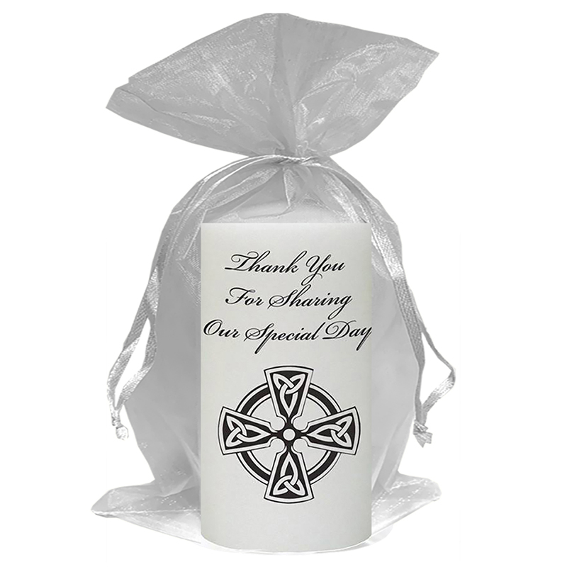 Customised Thank you Wedding Favour - Trinity Cross Black Script