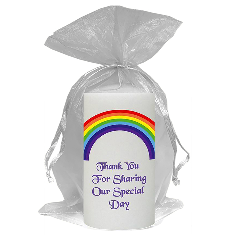 Customised Thank you Wedding Favour - Rainbow Arc