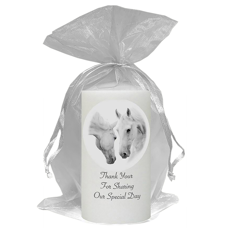 Customised Thank you Wedding Favour - Wild Horses Silver Script