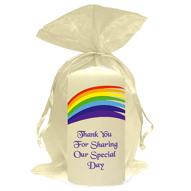 Customised Thank you Wedding Favour - Rainbow Flair