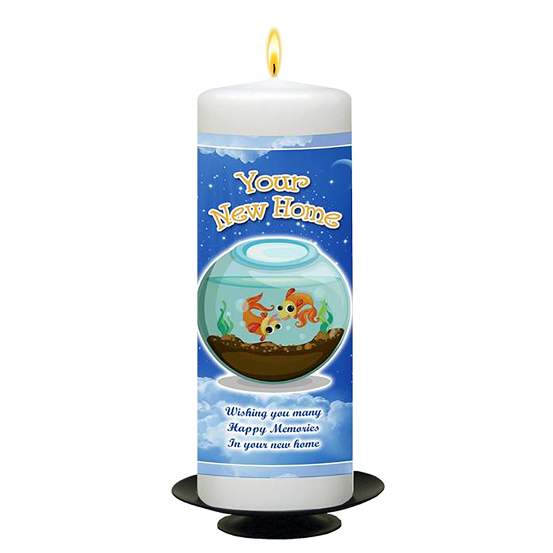 Customised New Home Candle Gift - Goldfish New Home