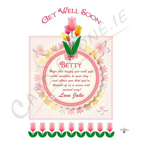 Customised Get Well Soon Candle Gift - Tulips