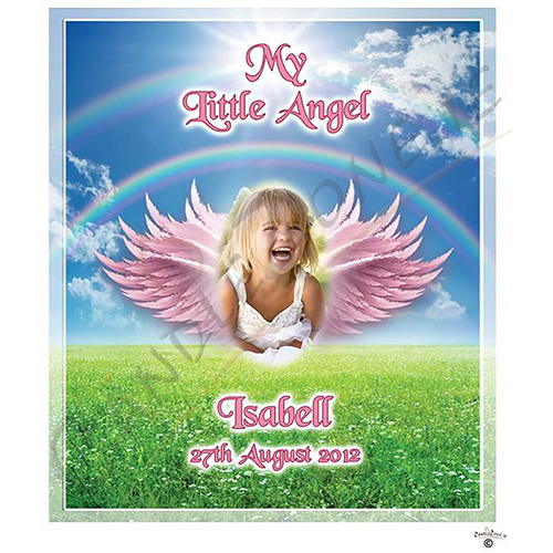 Customised Remembrance Favour Candle - Wings & Rainbow Girl